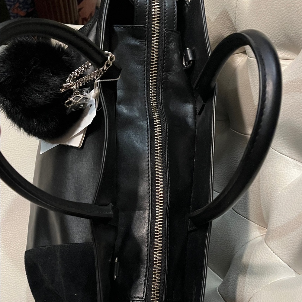 Trina Turk Black Satchel with Pom Charm - Picture 4 of 13